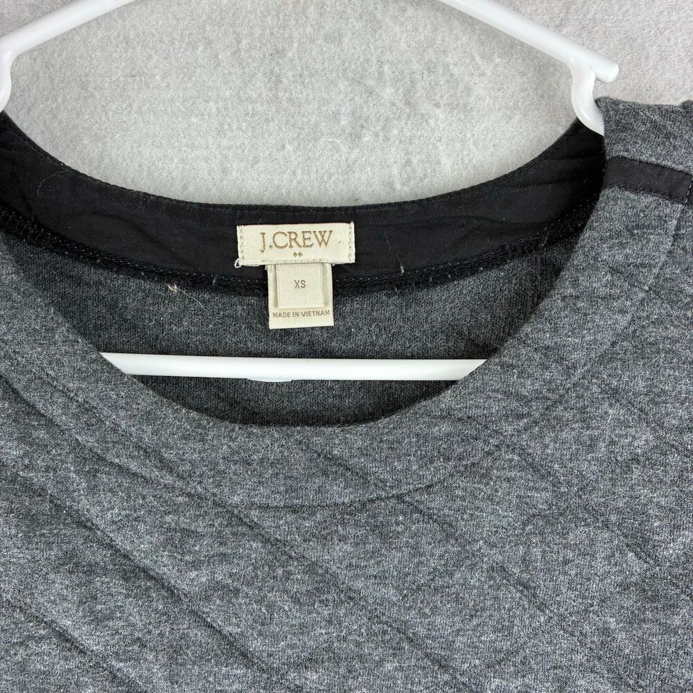 J Crew Quilted Crop Sweater Women's Oversized XS Soft 100% Cotton Poly Filled - Picture 4 of 8